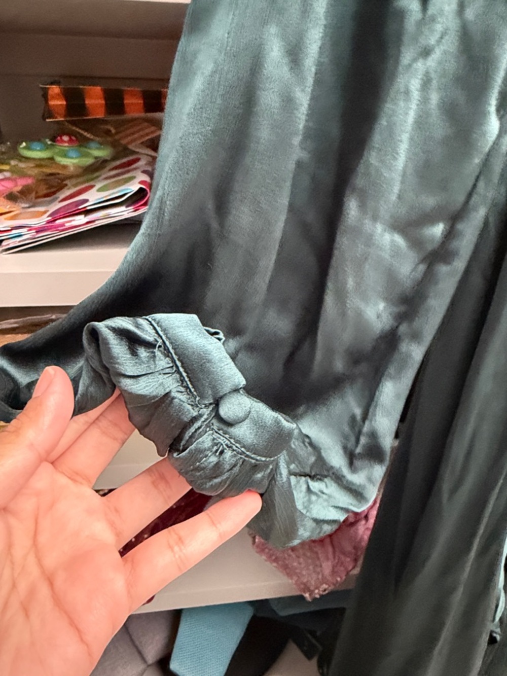 Emerald Green Satin Maxi Dress - Picture 4 of 6